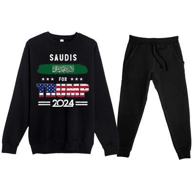 Saudis For Trump 2024 Saudi Arabia Flag Patriotic Supporter Premium Crewneck Sweatsuit Set