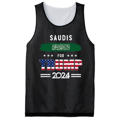 Saudis For Trump 2024 Saudi Arabia Flag Patriotic Supporter Mesh Reversible Basketball Jersey Tank