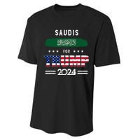 Saudis For Trump 2024 Saudi Arabia Flag Patriotic Supporter Performance Sprint T-Shirt