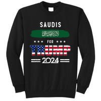 Saudis For Trump 2024 Saudi Arabia Flag Patriotic Supporter Tall Sweatshirt