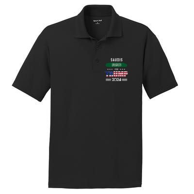 Saudis For Trump 2024 Saudi Arabia Flag Patriotic Supporter PosiCharge RacerMesh Polo