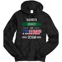 Saudis For Trump 2024 Saudi Arabia Flag Patriotic Supporter Tie Dye Hoodie