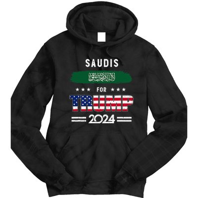 Saudis For Trump 2024 Saudi Arabia Flag Patriotic Supporter Tie Dye Hoodie