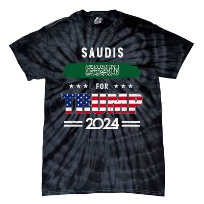 Saudis For Trump 2024 Saudi Arabia Flag Patriotic Supporter Tie-Dye T-Shirt