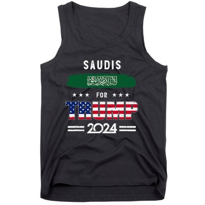 Saudis For Trump 2024 Saudi Arabia Flag Patriotic Supporter Tank Top