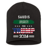 Saudis For Trump 2024 Saudi Arabia Flag Patriotic Supporter Short Acrylic Beanie