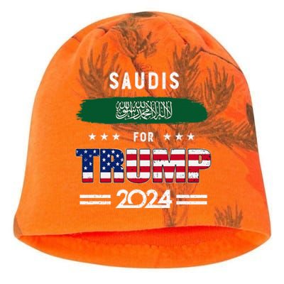 Saudis For Trump 2024 Saudi Arabia Flag Patriotic Supporter Kati - Camo Knit Beanie