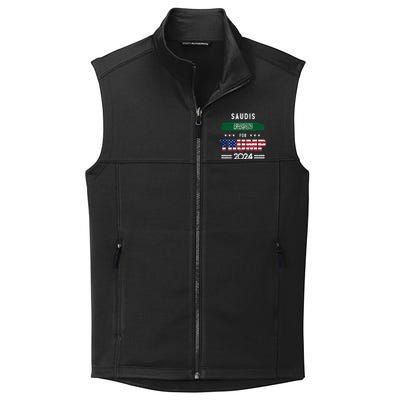 Saudis For Trump 2024 Saudi Arabia Flag Patriotic Supporter Collective Smooth Fleece Vest