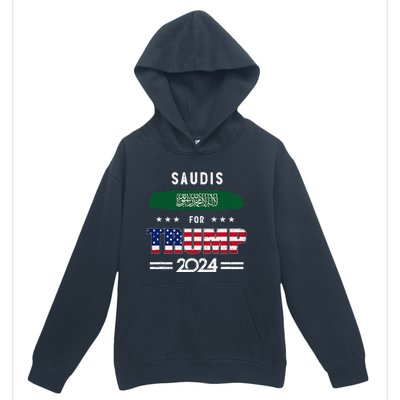 Saudis For Trump 2024 Saudi Arabia Flag Patriotic Supporter Urban Pullover Hoodie