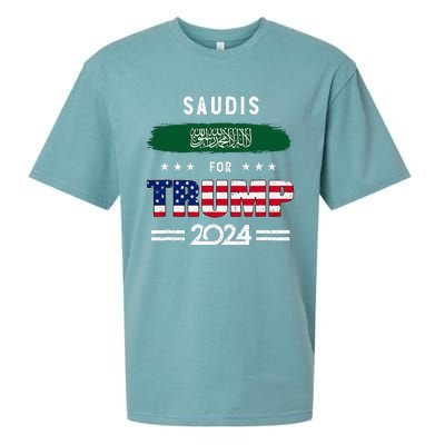 Saudis For Trump 2024 Saudi Arabia Flag Patriotic Supporter Sueded Cloud Jersey T-Shirt