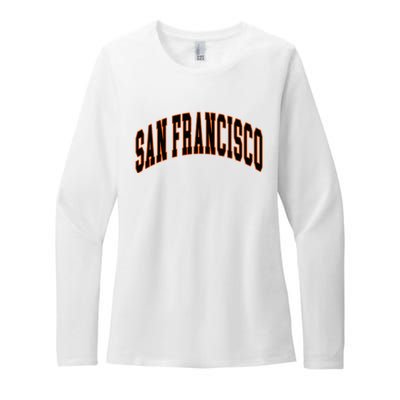 San Francisco Text Womens CVC Long Sleeve Shirt