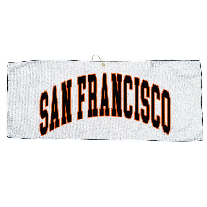 San Francisco Text Large Microfiber Waffle Golf Towel