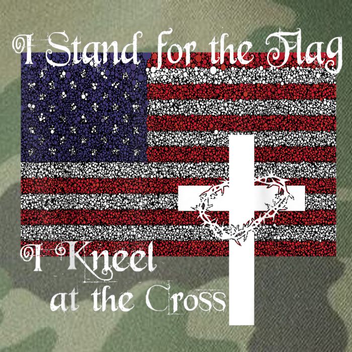 Stand For The Flag, I Kneel At The Cross Patriotic Christian Legacy Tie Dye Trucker Hat