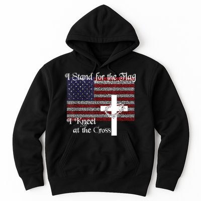 Stand For The Flag, I Kneel At The Cross Patriotic Christian Hoodie