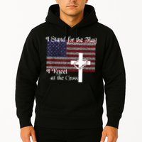 Stand For The Flag, I Kneel At The Cross Patriotic Christian Hoodie