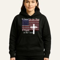 Stand For The Flag, I Kneel At The Cross Patriotic Christian Hoodie