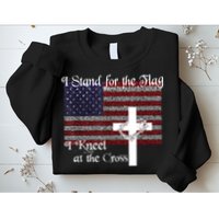 Stand For The Flag, I Kneel At The Cross Patriotic Christian Sweatshirt