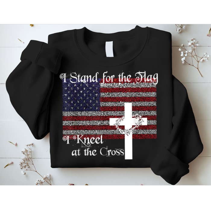 Stand For The Flag, I Kneel At The Cross Patriotic Christian Sweatshirt