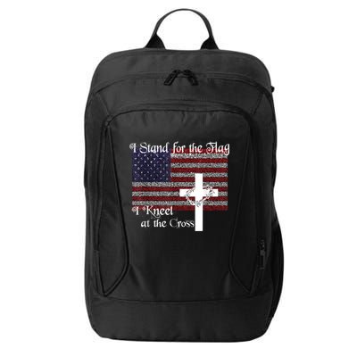 Stand For The Flag, I Kneel At The Cross Patriotic Christian City Backpack