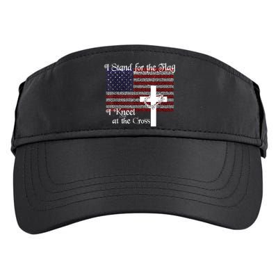 Stand For The Flag, I Kneel At The Cross Patriotic Christian Adult Drive Performance Visor