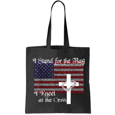 Stand For The Flag, I Kneel At The Cross Patriotic Christian Bag