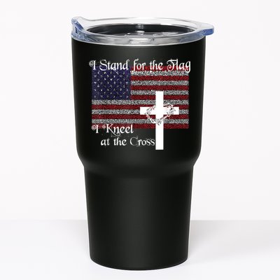 Stand For The Flag, I Kneel At The Cross Patriotic Christian Tumbler