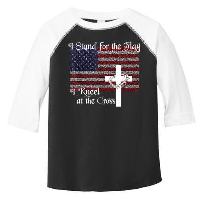 Stand For The Flag, I Kneel At The Cross Patriotic Christian Toddler Fine Jersey T-Shirt