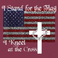 Stand For The Flag, I Kneel At The Cross Patriotic Christian 16oz Travel Tumbler