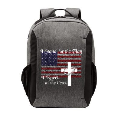 Stand For The Flag, I Kneel At The Cross Patriotic Christian Vector Backpack