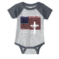 Stand For The Flag, I Kneel At The Cross Patriotic Christian Infant Baby Jersey Bodysuit