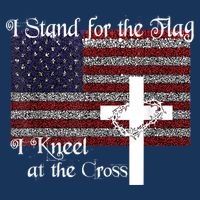 Stand For The Flag, I Kneel At The Cross Patriotic Christian Infant Baby Jersey Bodysuit
