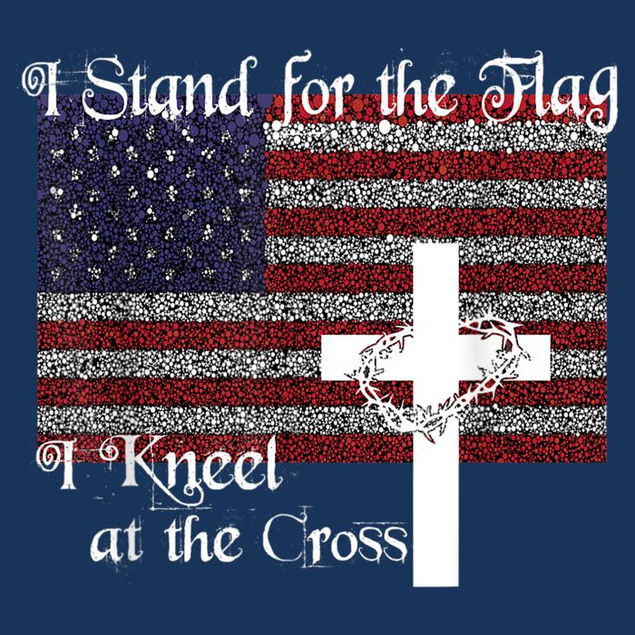 Stand For The Flag, I Kneel At The Cross Patriotic Christian Infant Baby Jersey Bodysuit