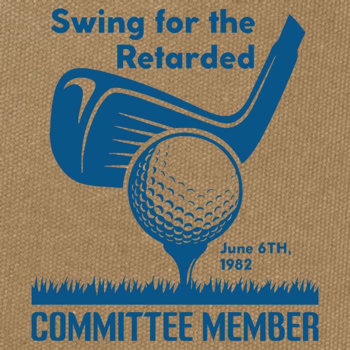 Swing For The Retarded June 6th 1982 Committee Member Cotton Canvas Backpack