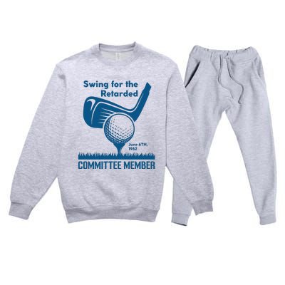 Swing For The Retarded June 6th 1982 Committee Member Premium Crewneck Sweatsuit Set