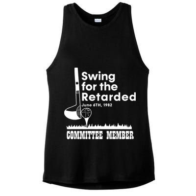 Swing For The Retarded Ladies PosiCharge Tri-Blend Wicking Tank