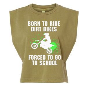 Supercross Forced To Go To School Motocross Dirt Bike Gift Garment-Dyed Women's Muscle Tee