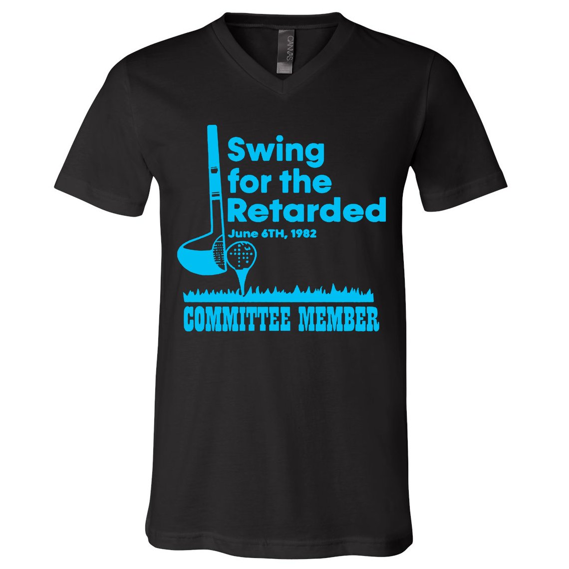 Swing For The Retarded June 6th 1982 Committee V-Neck T-Shirt