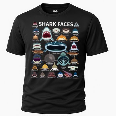Shark Faces Type Of Shark Shark Faces Of All Kinds Performance Shirt
