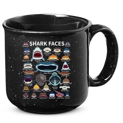 Shark Faces Type Of Shark Shark Faces Of All Kinds 15oz Campfire Ceramic Mug