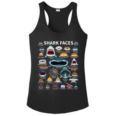 Shark Faces Type Of Shark Shark Faces Of All Kinds Ladies PosiCharge Competitor Racerback Tank