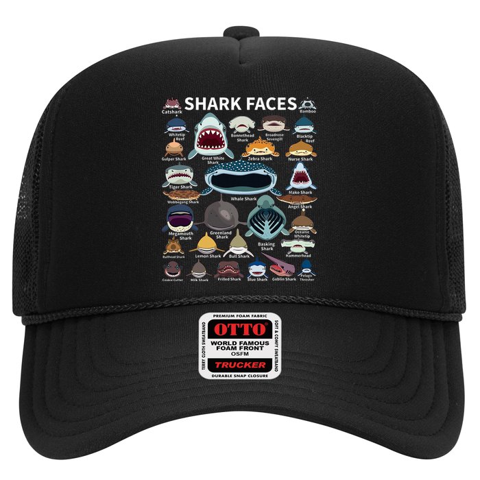 Shark Faces Type Of Shark Shark Faces Of All Kinds Trucker Hat