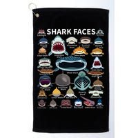 Shark Faces Type Of Shark Shark Faces Of All Kinds Golf Towel