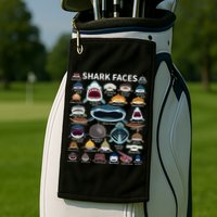Shark Faces Type Of Shark Shark Faces Of All Kinds Golf Towel