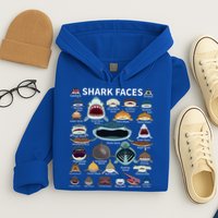 Shark Faces Type Of Shark Shark Faces Of All Kinds Hoodie