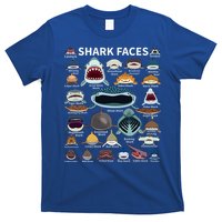 Shark Faces Type Of Shark Shark Faces Of All Kinds T-Shirt