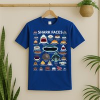 Shark Faces Type Of Shark Shark Faces Of All Kinds T-Shirt
