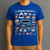 Shark Faces Type Of Shark Shark Faces Of All Kinds T-Shirt