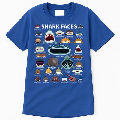 Shark Faces Type Of Shark Shark Faces Of All Kinds Tall T-Shirt