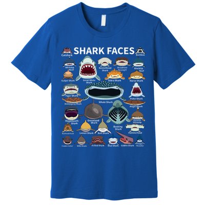 Shark Faces Type Of Shark Shark Faces Of All Kinds Premium T-Shirt