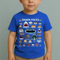 Shark Faces Type Of Shark Shark Faces Of All Kinds Toddler T-Shirt